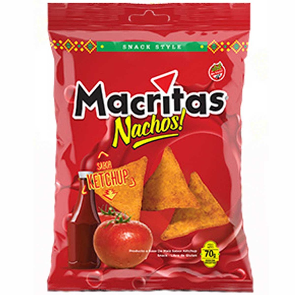 MACRITAS NACHOS KETCHUP  70G