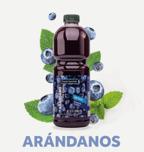 JUGO DE ARANDANOS CON STEVIA Y CHIA x 1,5 L  CUARTO CRECIENTE