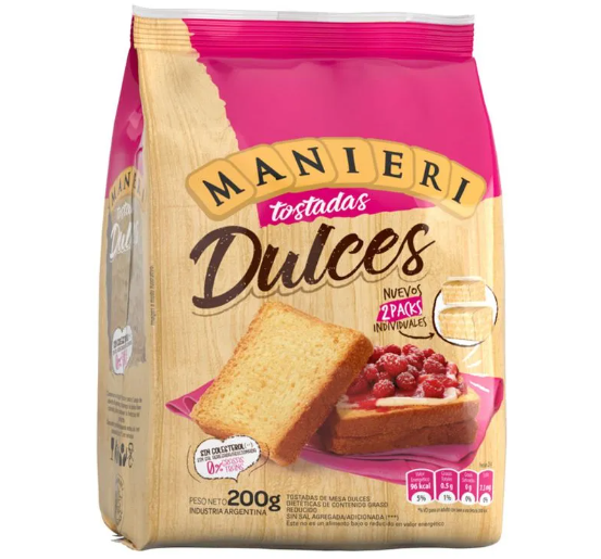 MANIERI TOSTADAS DULCES 200G