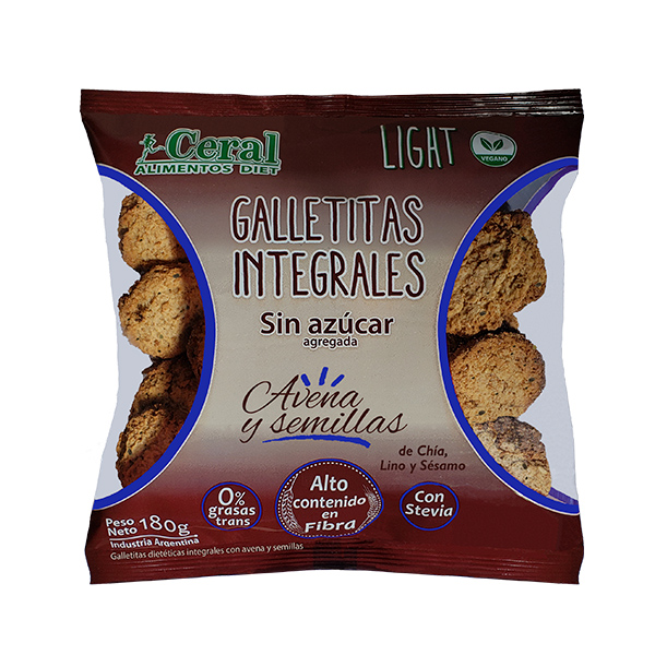 GALLETITA AVENA Y MIX DE SEMILLAS SIN AZUCAR INTEGRAL CERAL