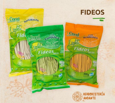 FIDEOS DIET ESPINAC NATURAL MORRON  300GR CERAL
