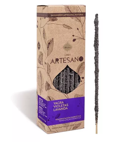 SAGRADA MADRE SAHUMERIO VIOLETAS LAVANDA 30UND $250 C/U