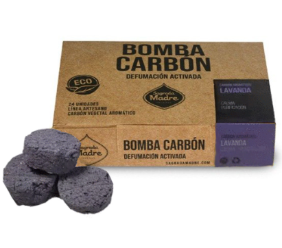 SAGRADA MADRE BOMBA DE CARBON LAVANDA LA CAJA $1550