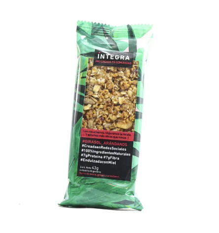 BARRITA GIRASOL Y ARANDANO 43GRS INTEGRA 2x1000