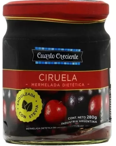 MERMELADA DE CIRUELA STEVIA CUARTO CRECIENTE 280grs
