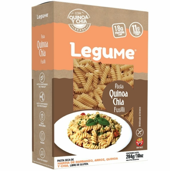 FIDEO FUSILLI QUINOA Y CHIA X284G LEGUME - LEGUME