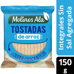 TOSTADAS DE ARROZ INTEGRALES SIN SAL 150G MOLINOS ALA