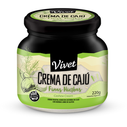 CREMA DE CAJU FINAS HIERBAS VIVET 220G