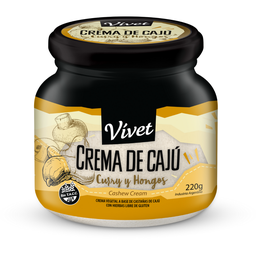 CREMA DE CAJU CURRY Y HONGOS VIVET 220G