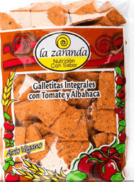 GALLETITAS INTEGRALES S/SAL CON TOMATE Y ALBAHACA  - LA ZARANDA